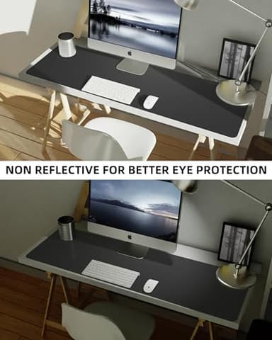 Large Desk Mat,55" x 17"Leather Desk Pad Protector,Large Mouse Pad,Non-Slip PU Leather Desk Blotter, Laptop Desk Pad,Waterproof Desk Writing Pad for Office/Home/Decor (Black) - Image 6