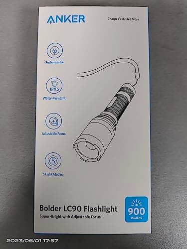 Anker Rechargeable Bolder LC90 LED Flashlight, Pocket-Sized Torch with Super Bright 900 Lumens CREE LED, IPX5 Water-Resistant, Zoomable, 5 Light Modes - Image 7