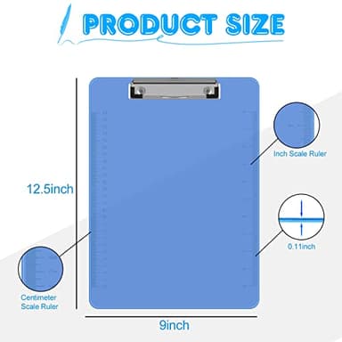 Clipboards, HERKKA 25 Pack Plastic Clipboards Low Profile Clip Standard A4 Letter Size, Assorted Transparent Color, for Classroom and Office Use - Image 2