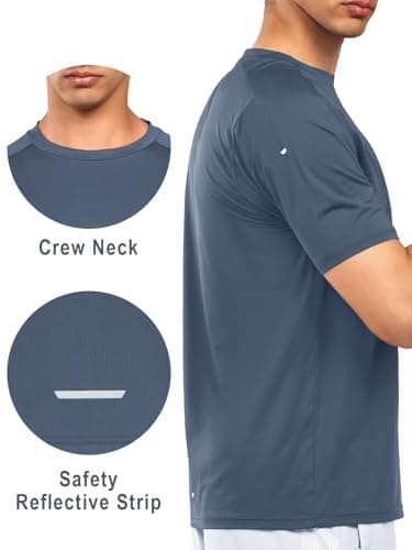 NORTHYARD Men's Athletic Running T-Shirts Quick Dry Workout Shirts Short-Sleeve Sports Gym Tee Tops Performance Activewear Coolgrey XL - Image 3