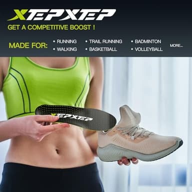 2025 Sport Carbon Fiber Performance Insoles –Customized Inserts, Non-Cleated Shoes–Basketball, Volleyball, Racquet Sports, Running & More–Run Faster, Jump Higher, Recover Quicker, Protect from Injury - Image 5