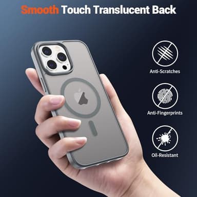 SUPFINE Magnetic for iPhone 14 Pro Max Case (Compatible with MagSafe) (Military Grade Drop Protection) Slim Translucent Matte Shockproof with Anti-Fingerprint Phone Case,Gray - Image 6