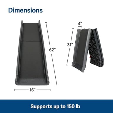 PetSafe Happy Ride Folding Dog Ramp - SUV Compatible Lightweight Pet Ramp with High Traction Walking Surface - Joint Strain Protection - Secure Foldable Design for Compact Storage - Image 2