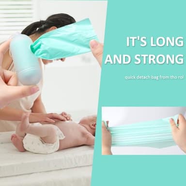 Diaper Bags Disposable for Baby, 20 Refill Rolls/300 Bags Waste Bags with Dispenser, Convenient and Quick Diaper Disposal, Rainbow - Image 5