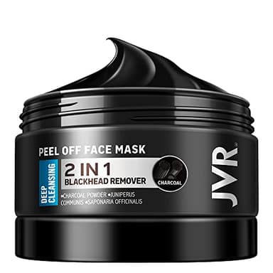 JVR Peel Off Face Mask, Blackhead Remover Mask for Men, Charcoal Peel Off Black Mask, Facial Mask Purifying and Deep Cleansing for All Skin Types 4.23 OZ - Image 1