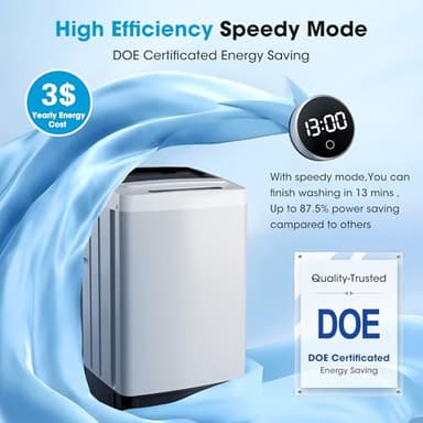 Portable Washing Machine - Compact Home Laundry Washer for Apartment,1.5 Cu.ft,8 Wash programs,10 Water Level, Small Clothes Washer with Drain Pump for Bathroom, Dorms,RVs,White - Image 8