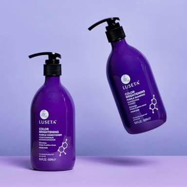 Luseta Purple Shampoo and Conditioner Set for Blonde, Gray - Color Treated Hair - Sulfate Free Paraben Free - Infused with Cocos Nucifera Oil for Curly and Damaged Hair - 2x16.9oz - Image 5