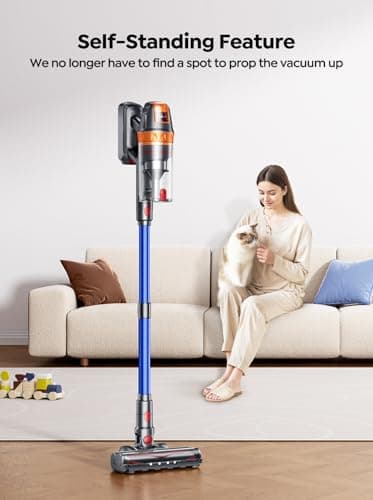 Cordless Vacuum Cleaner, 600W with Extra Mattress Cleaning Tool, 45KPA Stick Vacuum Cleaners for Home 60 Mins Runtime, Self-Standing, Wall Mount Charging, Rechargeable Vacuum for Floor Carpet Pet Hair - Image 6