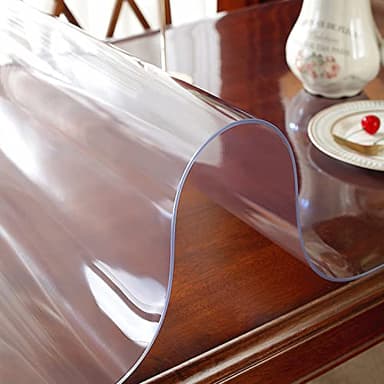 OstepDecor Clear Table Cover Protector 40 x 80 Inch, 2mm Thick Plastic Table Cover, Table Protector for Dining Room Table, Waterproof & Wipe Clean Desk Mat Pad for Kitchen Wood Tabletop - Image 8