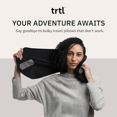 trtl Pillow - Scientifically Proven, Super Soft Neck Support Travel Pillow - Lightweight and Machine Washable - Ergonomic Design for Traveling on Airplanes, Cars, and Trains - Black - Image 7