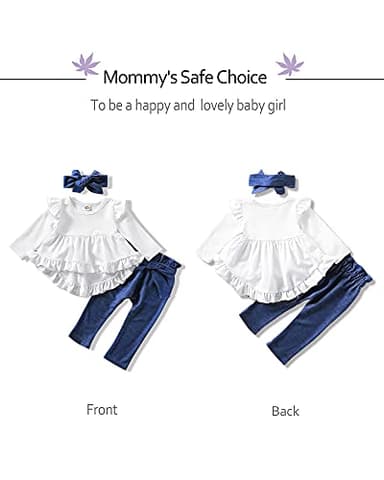 NZRVAWS 18-24 Months Baby Girls Clothes Infant Toddler 18 Months Long Sleeve Blue Fall Winter Long Pants Fall Winter - Image 4