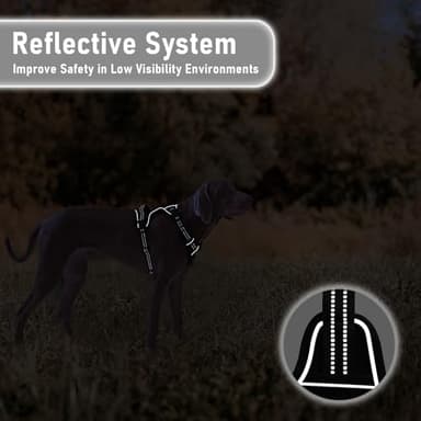 AUNZO Dog Harness Medium Sized Dog, No Pull Pet Harness with Metal Front Clip Control, Adjustable Dog Vest for Easy Walking, Breathable Oxford Material, Reflective Strips, Black, M - Image 5
