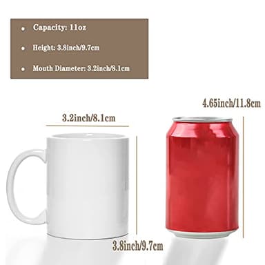 TANGLONG Sublimation Mugs Blank, Tazas Para Sublimacion, White Ceramic Sublimation Cups, Bulk Mugs for Coffee, Tea, Latte, Soup, Milk, Hot Cocoa 11 oz Set of 12 - Image 2