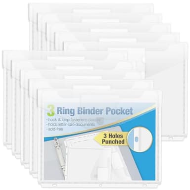 Forvencer Binder Pocket, 10 Pack Super Heavyweight Plastic Folders with Tight Closure, Folders with Pockets Side Loading, Binder Organizer, Binder Dividers with Pockets, Letter Size, Clear - Image 8