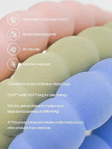 Maogoublue 5FT Dog Training Leash, Heavy Duty Nylon Rope Dog Leashes with 360° Swivel Aluminum Clip and Comfortable Padded Handle No Pull Reflective Leash for Medium Large Dogs - Image 8