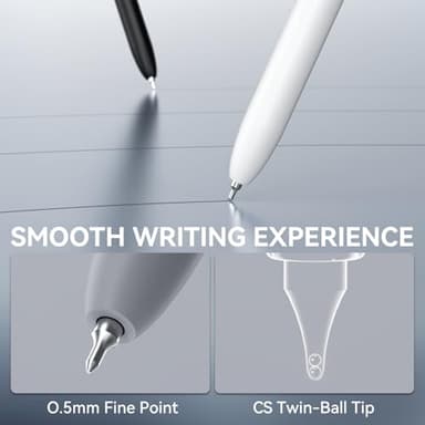 ACEES Gel Pens, 6 Pcs 0.5mm Fine Point Black Ink Pen With Smooth Writing, Office Desk Accessories, School Supplies Gifts for Men Women, Quick Dry Pens Ballpoint For Journaling, Black/Gray/White - Image 5