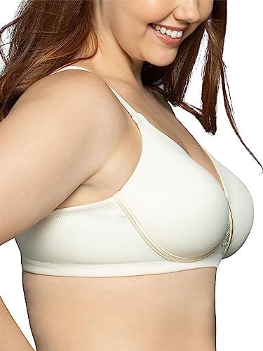 Vanity Fair Women's Full Figure Beauty Back Smoothing Bra, 4 Way Stretch Fabric, Lightly Lined Cups up to H, Wirefree-Ivory, 46C - Image 2