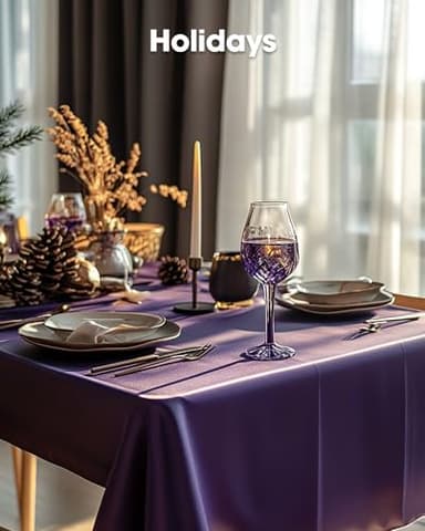Pureegg Plastic Table Cloth Disposable 20 Pack, 54 x 108 Inch Table Cloths, Graduation Decorations Class of 2025, Graduation Party Tablecloths, Rectangle, Plastic Cover, Leakproof & Sturdy, Purple - Image 7