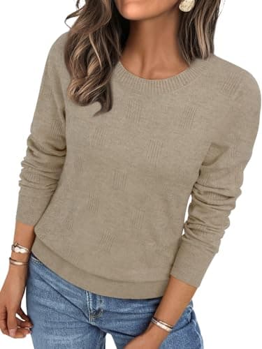 LILLUSORY Womens Sweaters Fall Fashion 2025 Lightweight Long Sleeve Knit Pullover Casual Trendy Tops Winter Clothes Camel L - Image 1