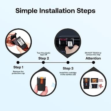 67XL Printer Ink Replacement for HP 67 Ink cartridges Black/Color Combo Pack Remanufactured for DeskJet 2700 2700e 2755e 2755 4155e Envy 6055e 6055 6000 6400 6455e 6475 6452 6458 (2 Packs) - Image 4
