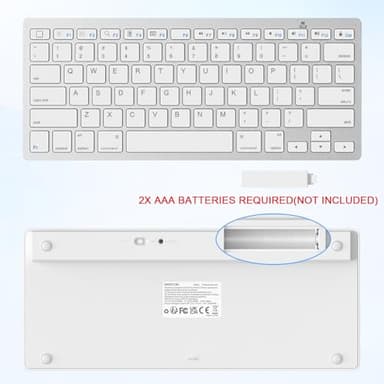 OMOTON Bluetooth Keyboard Compatible with iPad 10th Generation, iPad 10.2 (9th/8th/7th), iPad Pro 13/12.9/11 inch, iPad Air/Mini and More iOS Devices, White - Image 6
