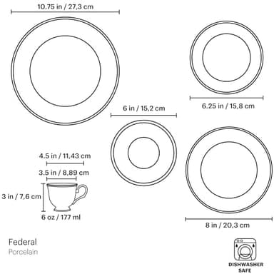 Lenox 100191602 Federal Gold 5-Piece Place Setting - Image 3