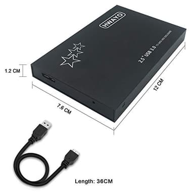 1TB External Hard Drive Portable - HWAYO 2.5'' Ultra Slim HDD Storage USB 3.0 for PC, Laptop, Mac, Chromebook (Black) - Image 3