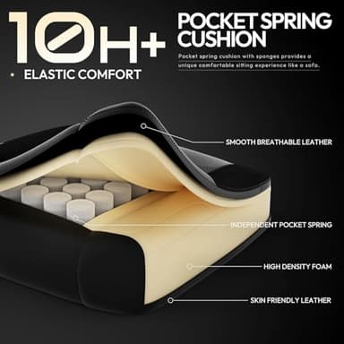 WAILOR Gaming Chair with Massage and Packet Spring Cushion,Ergonomic Gamer Chairs for Adults with Footrest 300lbs,High Back Gamer Leather Chair with Headrest and Lumbar Support - Image 4