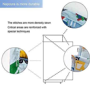 NapCure Toddler Nap Mat with Removable Pillow and Minky Blanket,Soft Rolled Napping Mats for Boys and Girls,Lightweight Daycare,Preschool,Travel Toddler Sleeping Slumber Bag-50”×20”(Truck and Digger) - Image 5