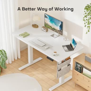Marsail 40x24 Electric Adjustable Height Standing Desk with Storage Bag, 4 Memory Height Settings,Sit Stand Up Desk for Home Office,Computer Gaming Workstation, Cable Manager, and Headphone Hook - Image 3