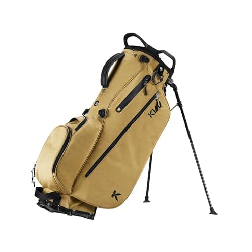 KVV Lightweight Golf Stand Bag with 7 Way Full-Length Dividers, 5 Zippered Pockets, Automatically Adjustable Dual Straps，Elegant Design(Khaki) - Image 1