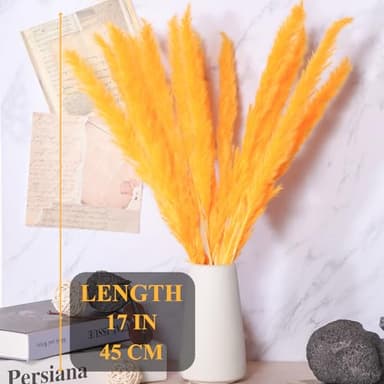 Colorful Pampas Grass Decor – White, Orange, and Light Green Dried Arrangements for Weddings, Baby Showers, and Home Decor. 17” Centerpiece (No Vase). - Image 3