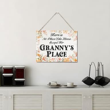Rustic Decor, Decorative Hanging Wood Plaque for Wall, Home Living Room Decor, Wall Decor Art, Mother's Day Gift for Grandma, There is No Place Like Home Except for Granny's Place Sign JS4-27 - Image 7