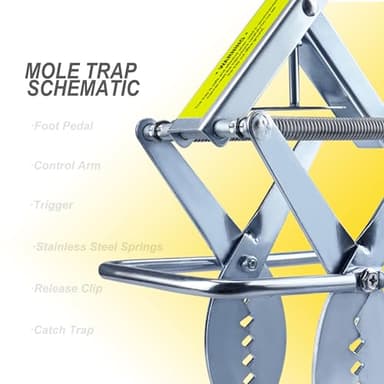 Mole Trap Scissor 2 Pack, Upgraded Mole Traps for Lawns That Kill Best, Galvanized Steel Mole Killer, Easy Step Setup - Image 5
