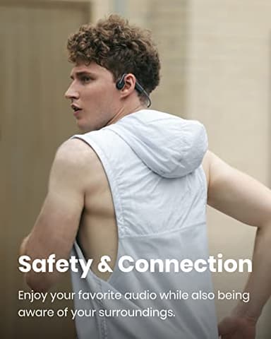 SHOKZ OpenMove - Open-Ear Bluetooth Sport Headphones, Bone Conduction Wireless Earphones, Sweatproof for Running and Workouts, with Sticker Pack, Grey - Image 3