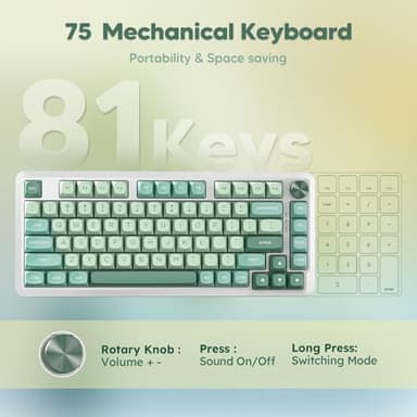 Redragon K681 Wireless Mechanical Keyboard, Gasket Mounted RGB Gaming Keyboard with Volume Knob, MDA-Profile, Pre-Lubed Linear Switches, 81 Keys 75％ Tri-Mode Hot Swappable for PC/Xbox/Ps4/5 - Image 6
