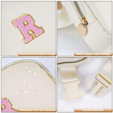 Uygafly Personalized Anniversary Wife's Birthday Gifts,Mothers Day Gifts for Women Wife,Wife Gifts from Husband,Cool Birthday Gifts for Wife,Belt Bag Waist Packs for Women Girls | Cream,R - Image 6