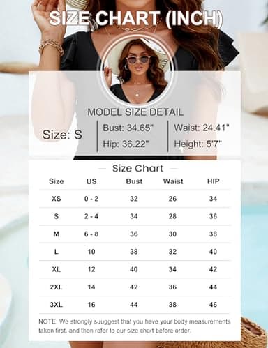 Blooming Jelly Women's Tummy Control Swimsuits Slimming One Piece Bathing Suit Modest Swimwear Ruffle Wrap V Neck Swimming Suit (Black,Medium) - Image 6