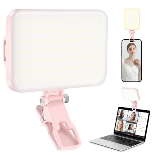 ALTSON 60 LED Portable Selfie Light Video Conference Lighting with Clip & Camera Tripod Adapter Rechargeable 2200mAh CRI 97+, 9 Light Modes for Phone iPhone Webcam Laptop Photo Makeup - Image 1