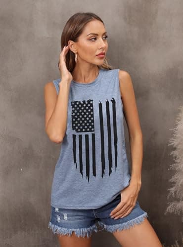 IRISGOD Womens Tank Tops Loose Fit Summer Cute Graphic Sleeveless Shirts Workout Basic Tunic - Image 3