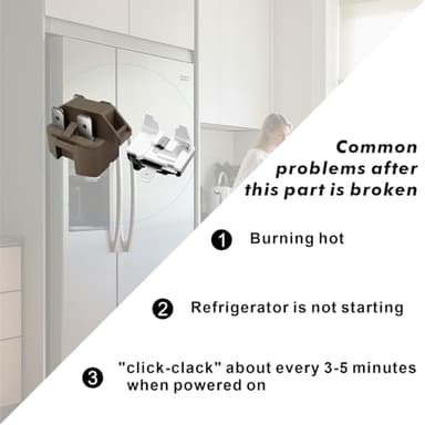 Compressor Start Relay and Overload Protector Kit for Refrigerator Freezer, Compatible with Frigidaire, Gibson, GE, Whirlpool, Roper, Kenmore, Replaces 4387913, 4241370, 7020935, 4387766, 4387836 - Image 4