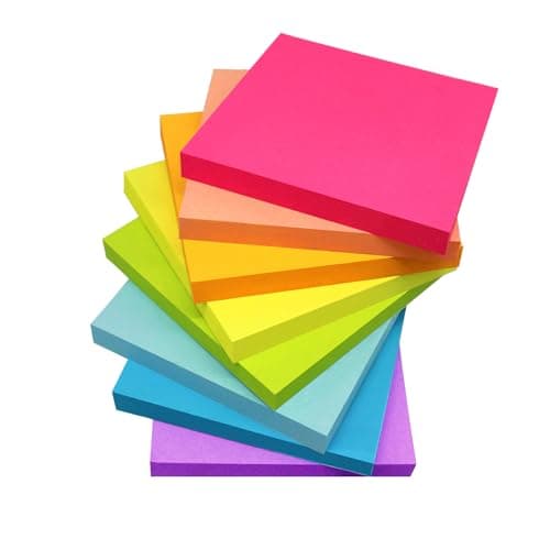 Sticky Notes 3x3 Inches,Bright Colors Self-Stick Pads, Easy to Stick for Home, Office, Notebook, 82 Sheets/pad - Image 1