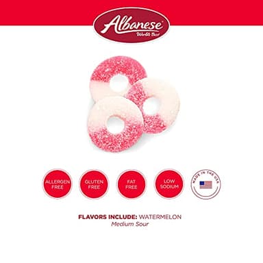 Albanese World's Best Gummi Watermelon Rings | 4.5lbs of Candy | Gluten Free, Fat Free, Soft and Chewy Gummy Rings | Perfect for Parties, Baking with Kids, and On The Go Snacking - Image 4