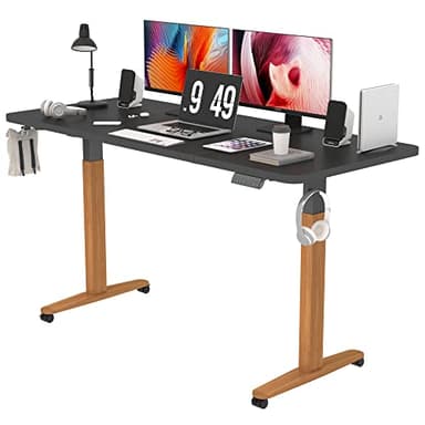 Monomi Electric Standing Desk, 55x24 Inches Height Adjustable Sit Stand up Desk, Large Ergonomic Home Office Desk with Memory Preset Controller,Black - Image 1