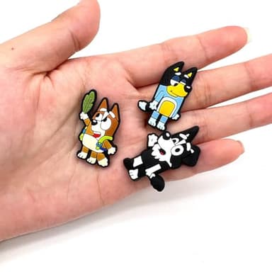 40PCS Cute Cartoon Croc Charms,Blue Dog Shoe Charms Decorations for Sandals Slides,Waterproof Fade-Resistant DIY PVC Animal,Fun Croc Accessories for Girls Boys Teens - Image 2