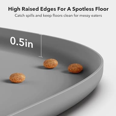 PETLIBRO Dog Food Mat, Safety Silicone Cat Food Mat for Feeder & Fountain, Waterproof Dog Bowl Mat, Raised Edge Spill Protection Floor, Cove Feeding Mat for AF005, AF103 Single Tray, 17.7"x12" - Image 2