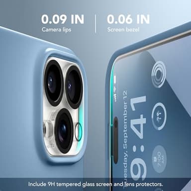 GONEZ Magnetic for iPhone 16 Pro Case, Compatible with MagSafe, [Screen Protector + Camera Lens Protector], Silicone Shockproof Anti-Scratch Protective Phone Case 6.3 inch, Mist Blue - Image 7