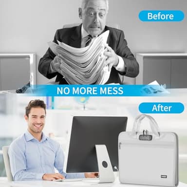 Andyer Accordion File Organizer with Lock, Fireproof Expanding File Folder with Tabs, 13 Pockets Important Document Organizer with Handle, Portable Paperwork Business Organizer, Letter/A4-Size(Silver) - Image 7