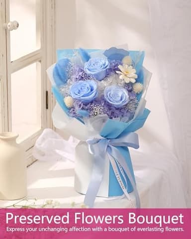 Flowers Gifts for Mom,Flowers Roses Bouquet Gifts for Women,Wife,Grandma and Best Friend/Flower for Delivery Prime/Blue Rose - Image 4