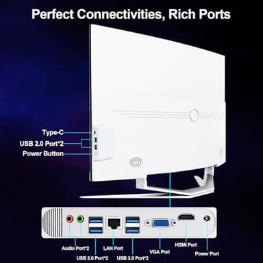 MECHAZER 27 inch All-in-One Desktop PC,Curved FHD Display, All-in-One Computer 16GB DDR3 512GB ROM SSD Core i7 7700HQ, HDMI Bluetooth 5.0 Dual Band WiFi with Mouse and Wired Keyboard - Image 9